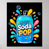 Soda Pop Cartoon Splash Niedlich Retro Getränkekok