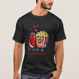 Soda Popcorn Valentinstag Lustige Liebe Herz Männe T-Shirt