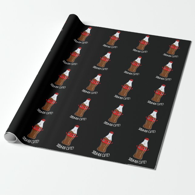Soda-rn Niedlich Funny Soda Pun Dark BG Geschenkpapier (Ungerollt)