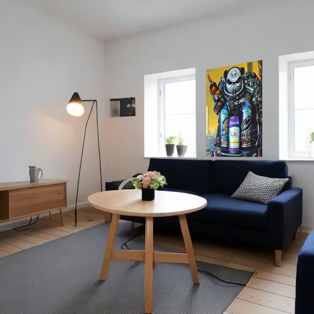 Soda-Robotermonster in der Stadt | AI Art Poster (Von Creator hochgeladen)