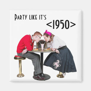 Soda-Shop-Paar der 50er Jahre Magnet