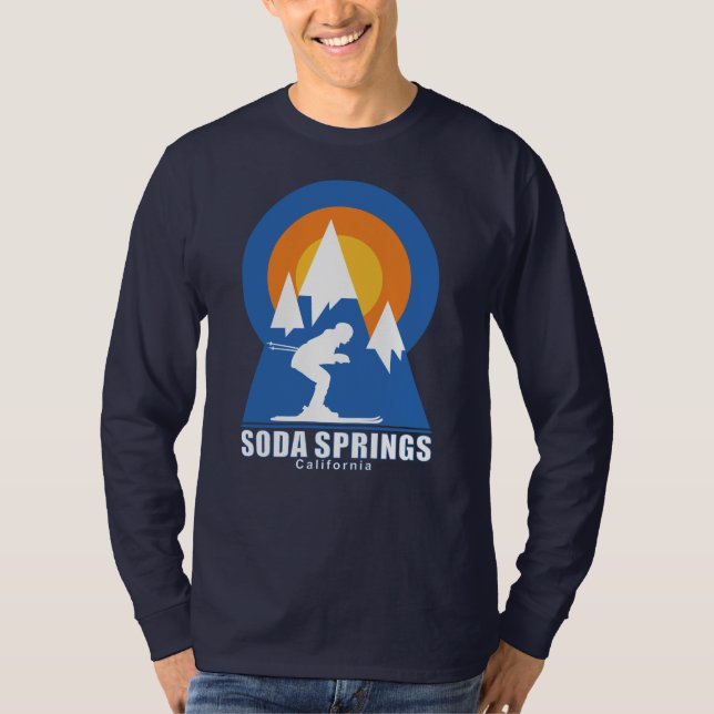 Soda Springs Ski Sunset Retro T - Shirt (Vorderseite)
