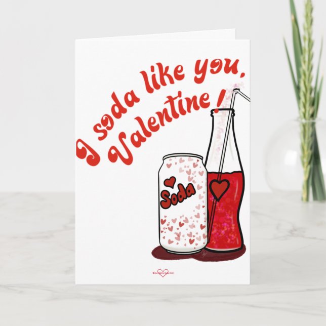 Soda Valentine's Day Card Karte (Vorderseite)