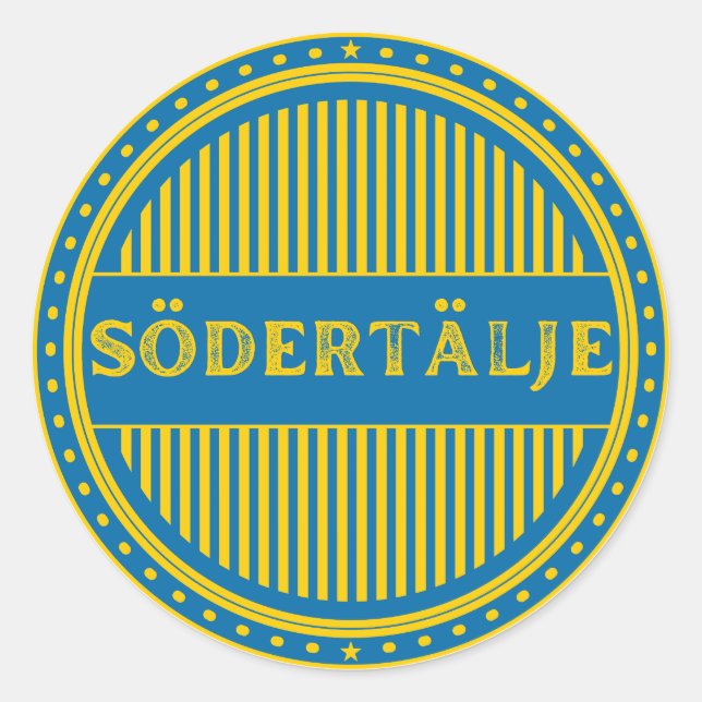 Södertälje City Pride Emblem – Swedish Identity Runder Aufkleber (Vorderseite)