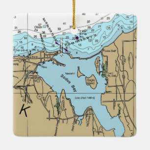 Sodus Bay New York Chart Keramikornament