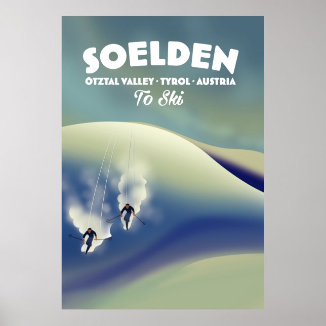 Soelden, Ötztal, Tirol, Österreich Ski Poster (Vorne)