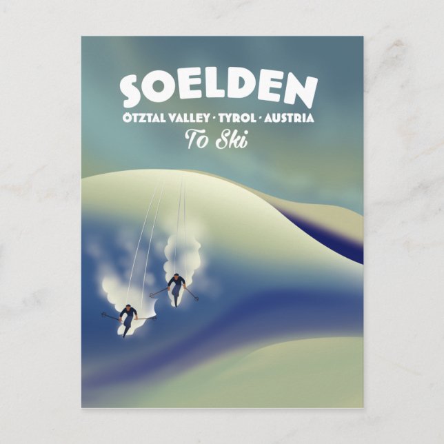 Soelden, Ötztal, Tirol, Österreich Ski Postkarte (Vorderseite)