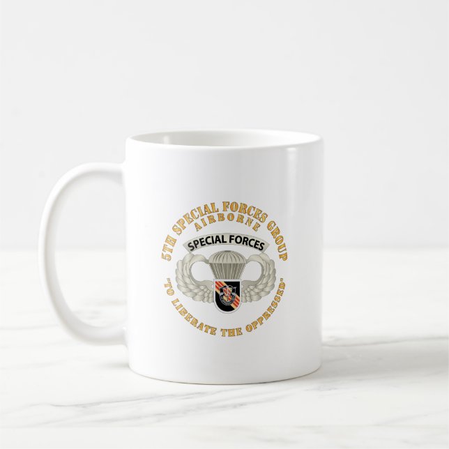 SOF - 5th SFG - Im Flugzeug Abzeichen - Vietnam Kaffeetasse (Links)