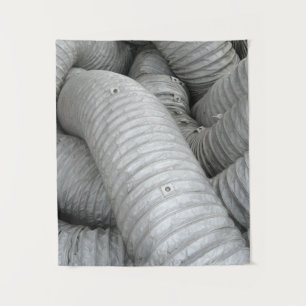 Sofa aus grauem und schwarzem Stoff Wandteppich