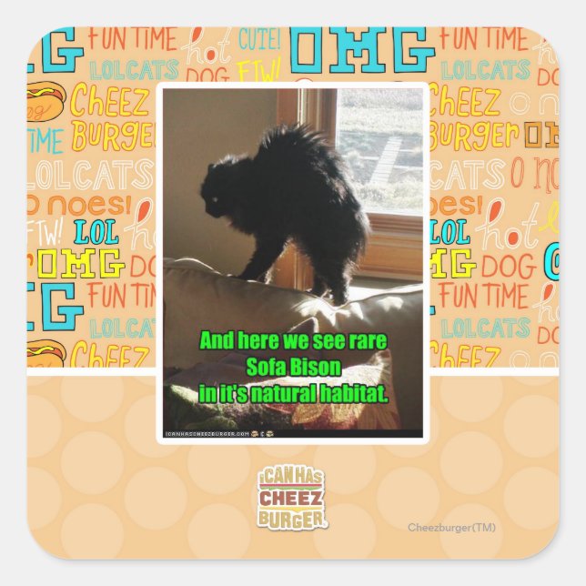 Sofa Bison Quadratischer Aufkleber (Vorderseite)