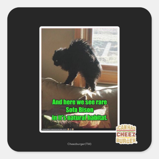 Sofa Bison Quadratischer Aufkleber (Vorderseite)