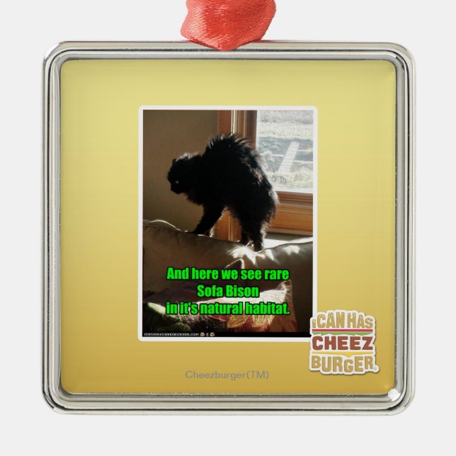 Sofa-Bison Silbernes Ornament (Vorne)