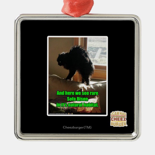 Sofa-Bison Silbernes Ornament (Vorne)