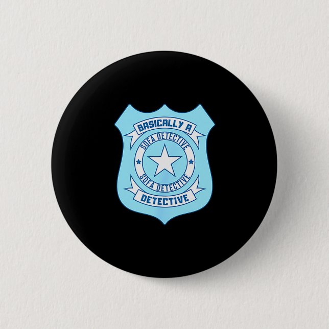 Sofa-Detektiv-Abzeichen Lustig True Crime Eigentli Button (Vorderseite)
