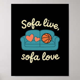 Sofa Live Sofa Liebe Skelett Couch Humor Grafik  Poster
