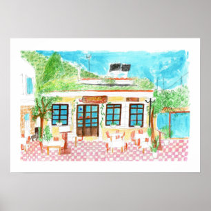 Sofas Taverna, Kreta, Griechenland Poster