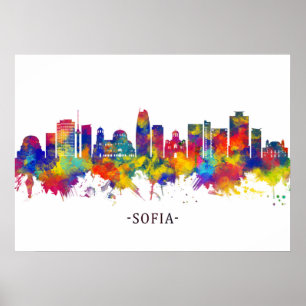 Sofia Bulgaria Skyline Poster