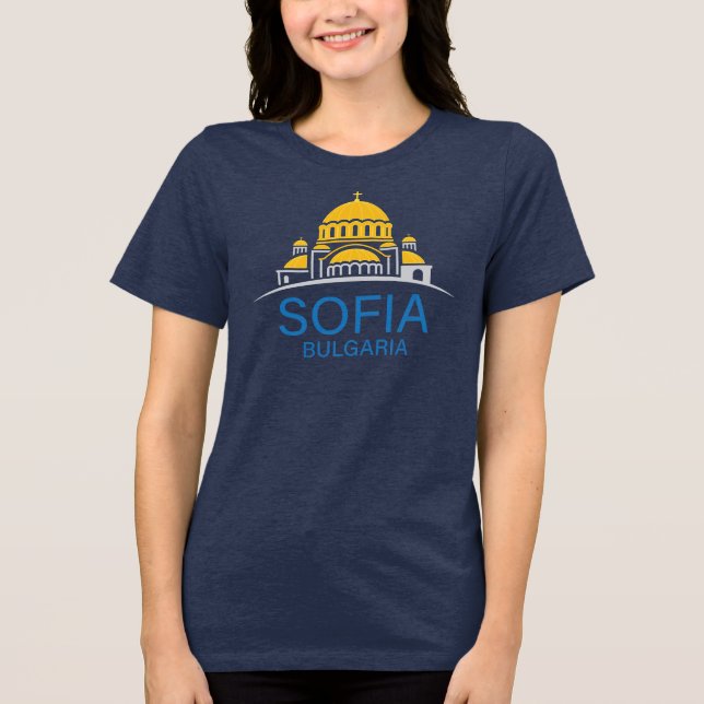 Sofia Bulgarien Europäische Union Tri-Blend Shirt (Vorderseite)