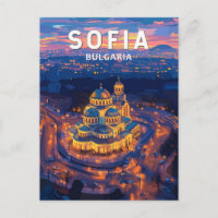 Sofia Bulgarien Illustration Reise Kunst Vintage