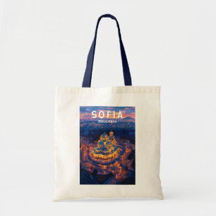 Sofia Bulgarien Illustration Reise Kunst Vintage Tragetasche