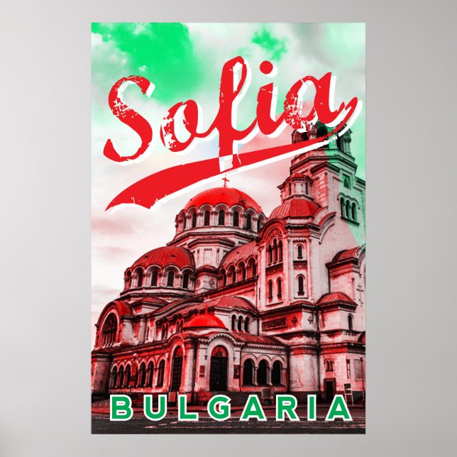 Sofia, Bulgarien, Vintage Poster (Vorne)