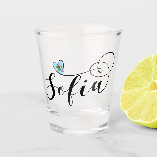 Sofia Flag, I Heart Sofia, Bulgarien Schnapsglas (Vorderseite)