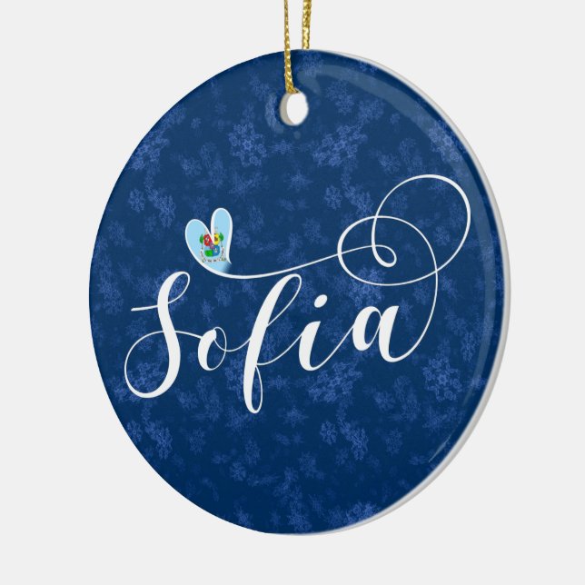 Sofia-Flagge im Herzen Bulgariens Keramik Ornament (Links)