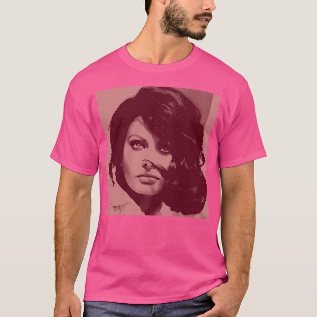 Sofia Loren in Maroon T-Shirt (Vorderseite)