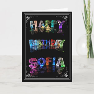 Sofia -  Name in Lights greeting card (Photo) Karte