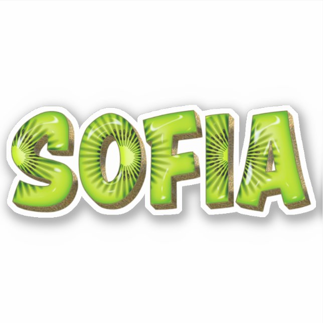 Sofia Name Kiwi Design Aufkleber Sticker (Vorderseite)