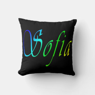 Sofia, Name, Logo, Schwarzes Kissen