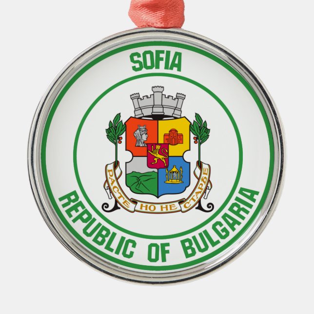 Sofia Round Emblem Ornament Aus Metall (Vorne)