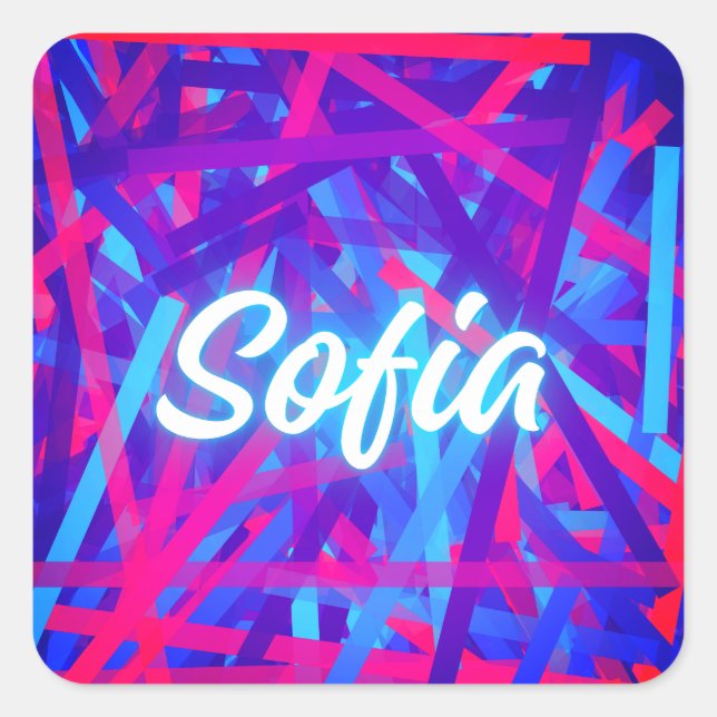 Sofia – Timeless Wisdom Name Concept Quadratischer Aufkleber (Vorderseite)