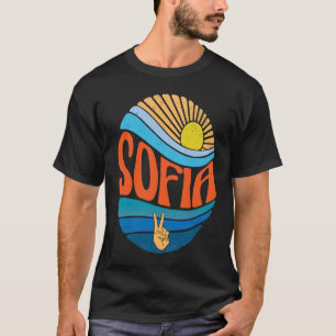 Sofia Vintag Sunset Sofia Groovy Gefärbte Krawatte T-Shirt