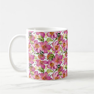 Sofie Blooms Watercolor Floral Pink, Grün, Orange Kaffeetasse