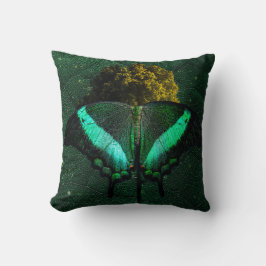 Sofisticado Esmeralda Orgânico Borboleta Arte Kissen