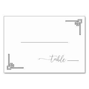 Sofisticated Black Minimalist Geometric Tischnummer