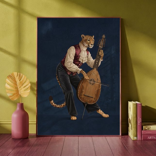 Sofisticated Leopard spielt Cello Musikalisch  Poster (Von Creator hochgeladen)
