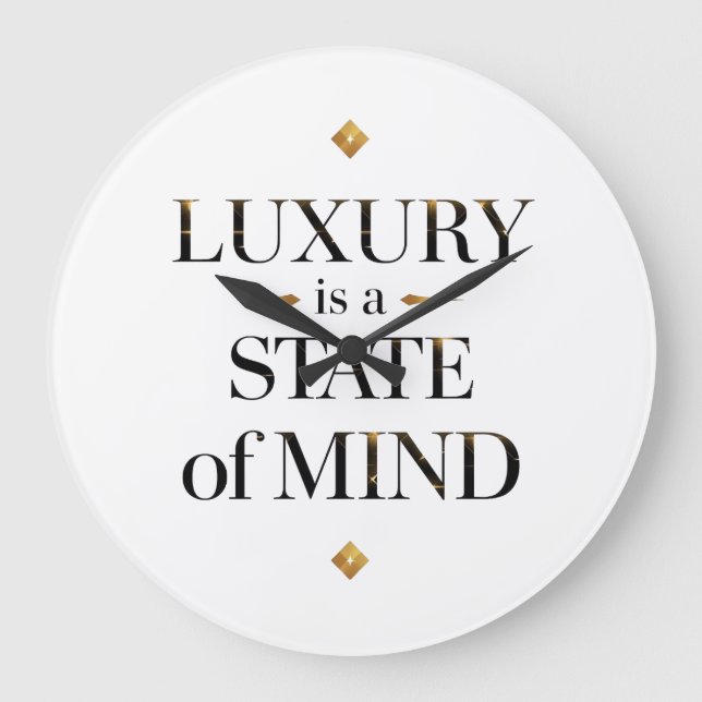 Sofisticated Luxus-Zitate-Typografie-Kunst Große Wanduhr (Vorderseite)