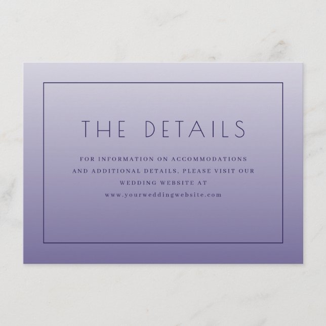 Sofisticated Purple Typographic Begleitkarte (Vorderseite)