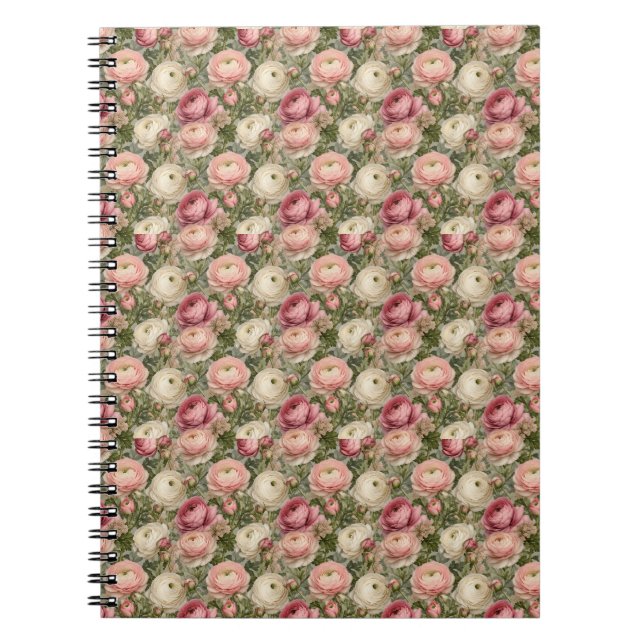 Sofisticated Ranunculus Blumenprint Notizblock (Vorderseite)