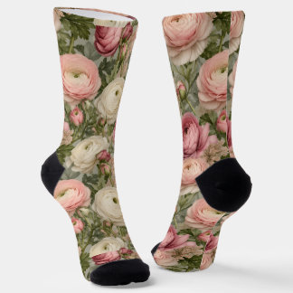 Sofisticated Ranunculus Blumenprint Socken