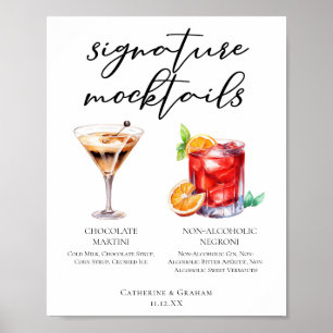 Sofistiche alkoholfreie Hochzeits-Mocktails-Speise Poster