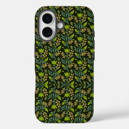 Sofisticiertes blaues und beige Blumendesign  iPhone 16 Hülle