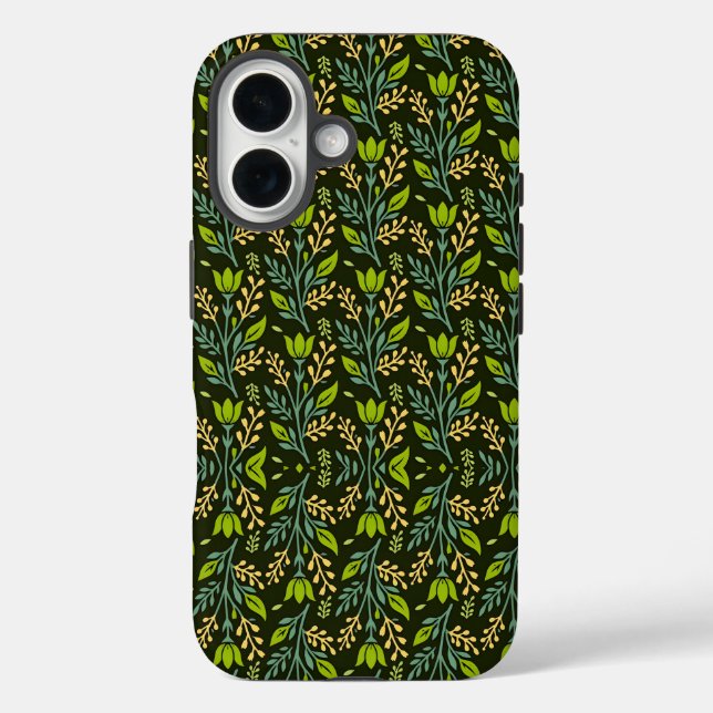Sofisticiertes blaues und beige Blumendesign  Case-Mate iPhone Hülle (Rückseite)