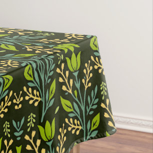 Sofisticiertes blaues und beige Blumendesign Tischdecke