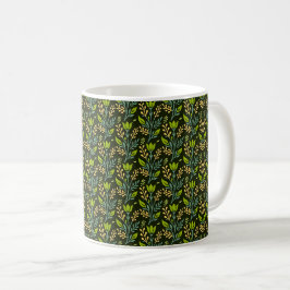 Sofisticiertes blaues und beiges Blumenmuster-Desi Kaffeetasse