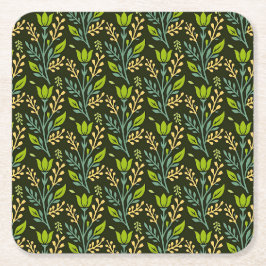 Sofisticiertes blaues und beiges Blumenmuster-Desi Rechteckiger Pappuntersetzer