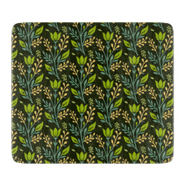 Sofisticiertes blaues und beiges Blumenmuster-Desi Schneidebrett