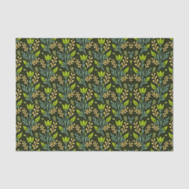 Sofisticiertes blaues und beiges Blumenmuster-Desi Seidenpapier